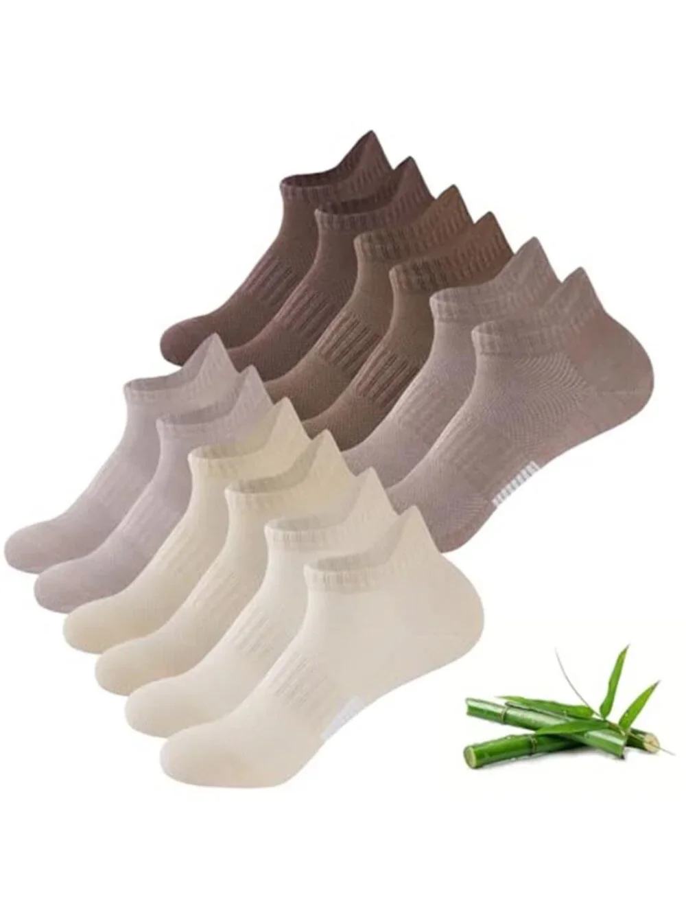 6 Pairs Women's Ankle Socks Breathable Bamboo Viscose Low Cut Thin Socks